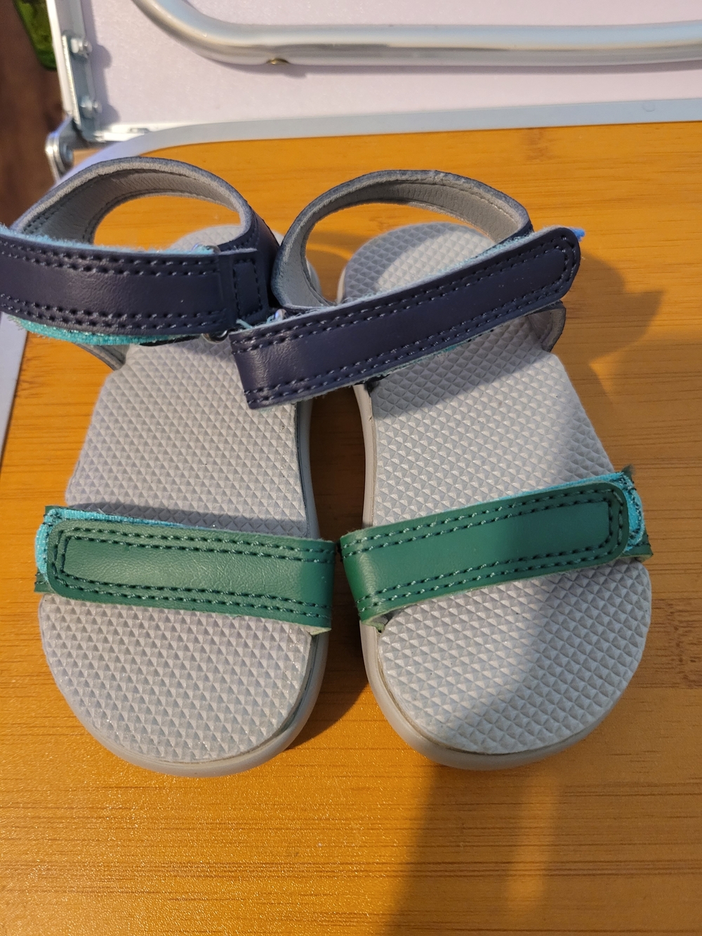 Ten Little Toddler Navy/Green Open Toe Sandals New  No Box Sz 6
